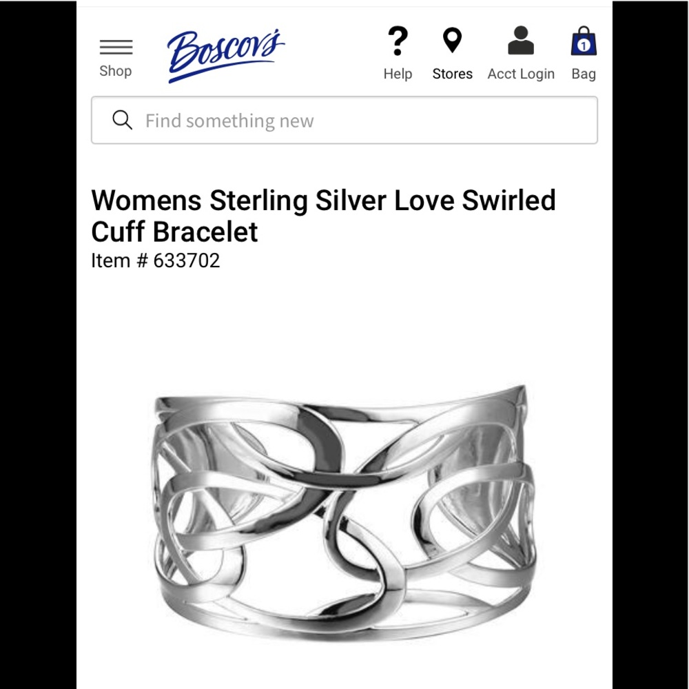 💎SALE💎Sterling cuff silver rhodium plated modern 1.5” wide top x 2.5”